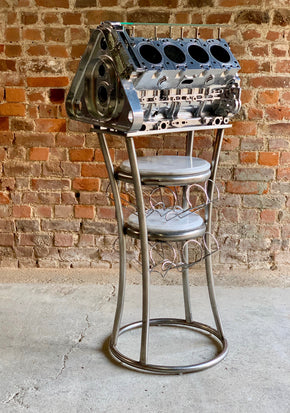 V8 Engine Block Wine Rack Twenty Bottles Unique Splendid Antiques